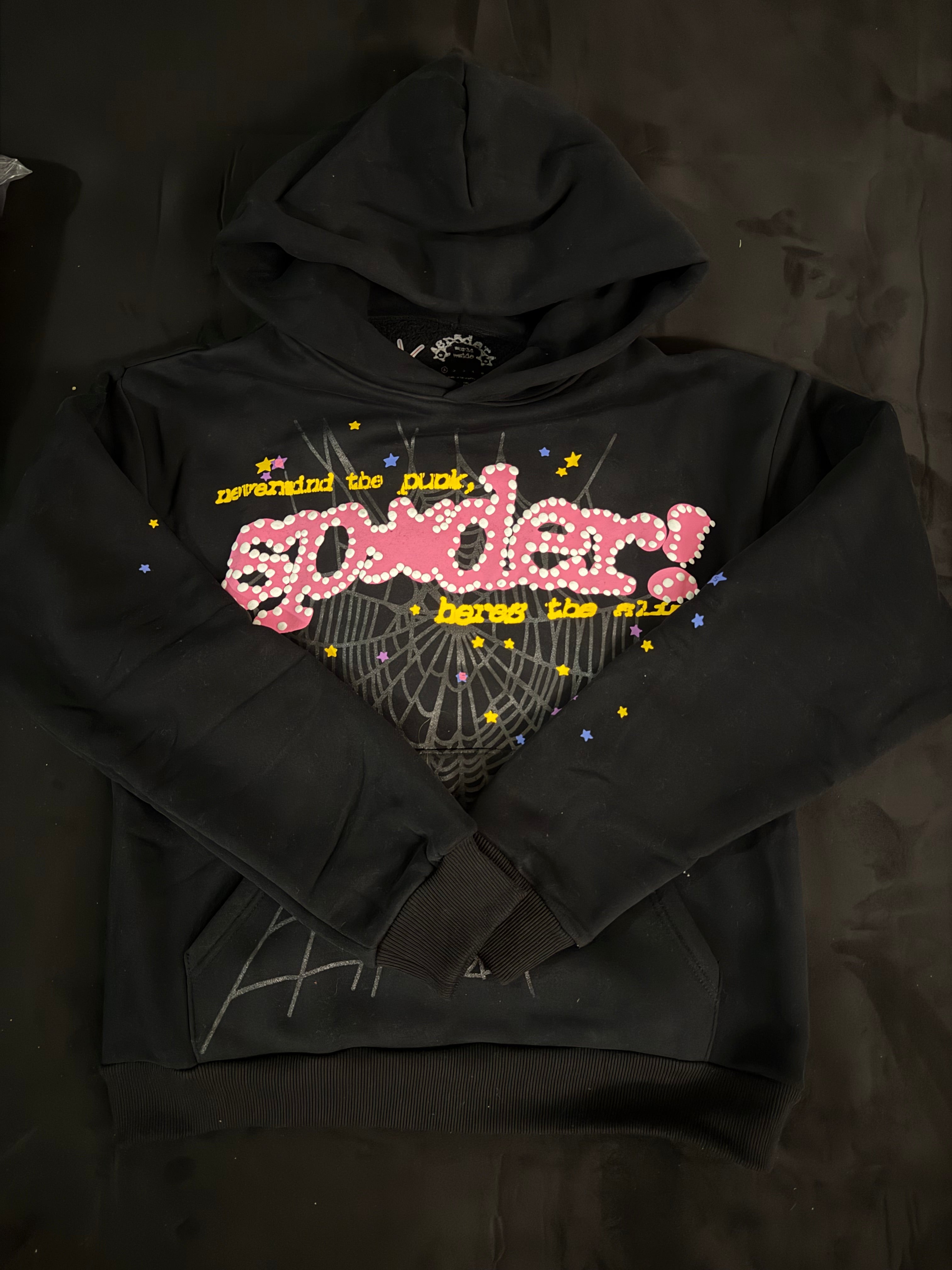 BLACK SP5DER HOODIE